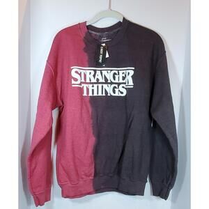 Stranger Things Netflix Sweatshirt Adult Unisex Large Black & Red Tie Dye READ